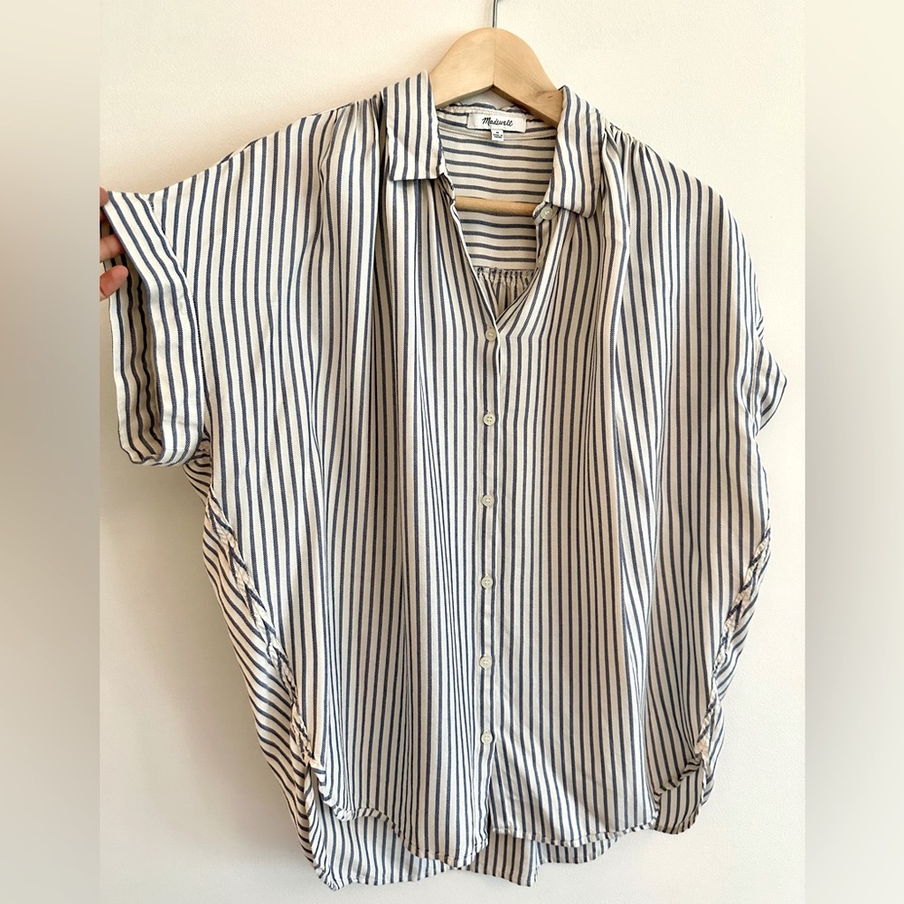 Madewell Short sleeve shirt with blue stripes